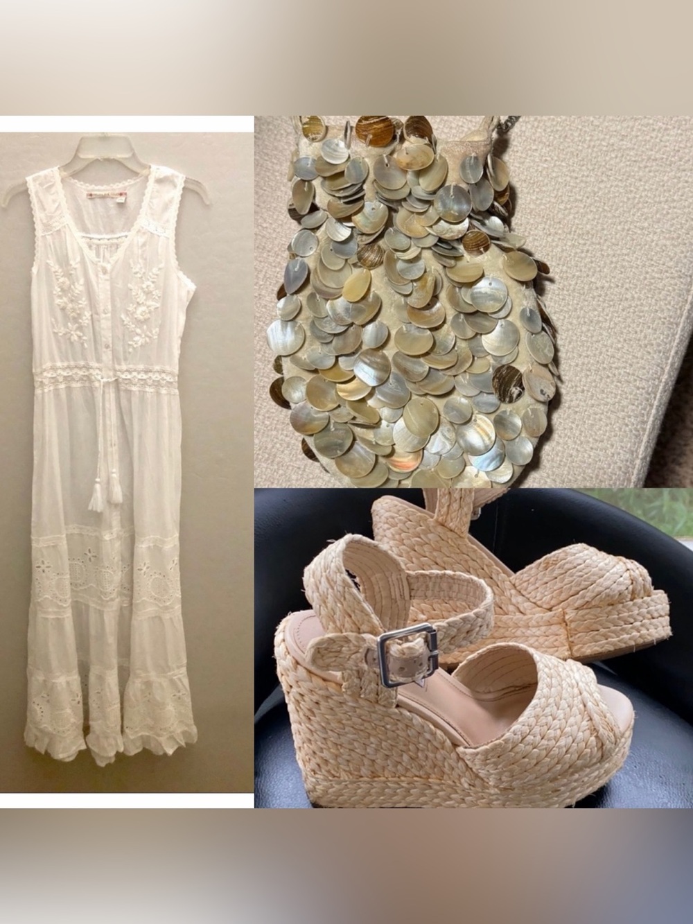 NWT Chelsea & Violet Island Vacation Maxi Dress White Cotton Eyelet XS